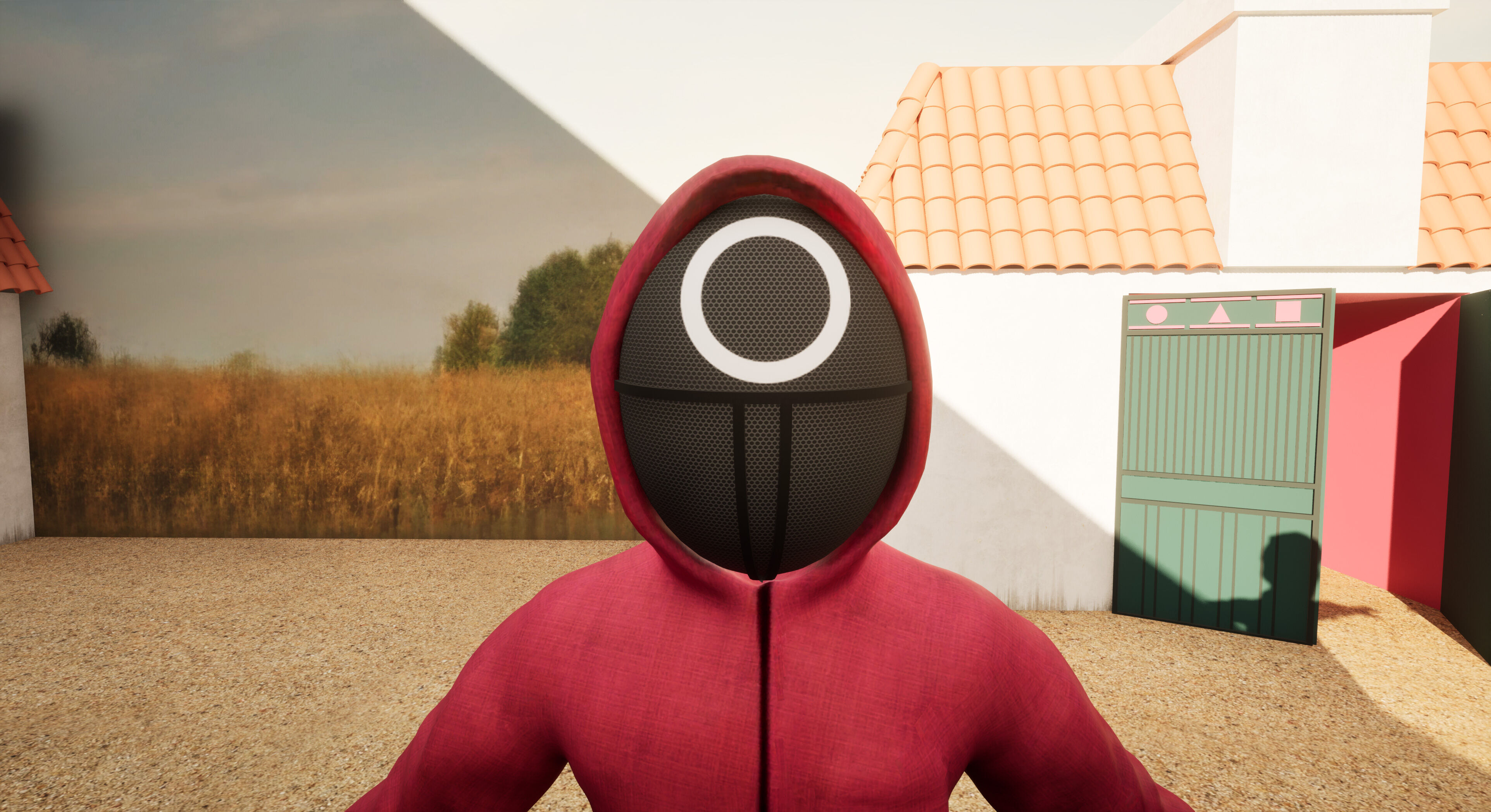 Squid Game - Red Light Green Light Doll Map with Characters Low-poly 3D model_22