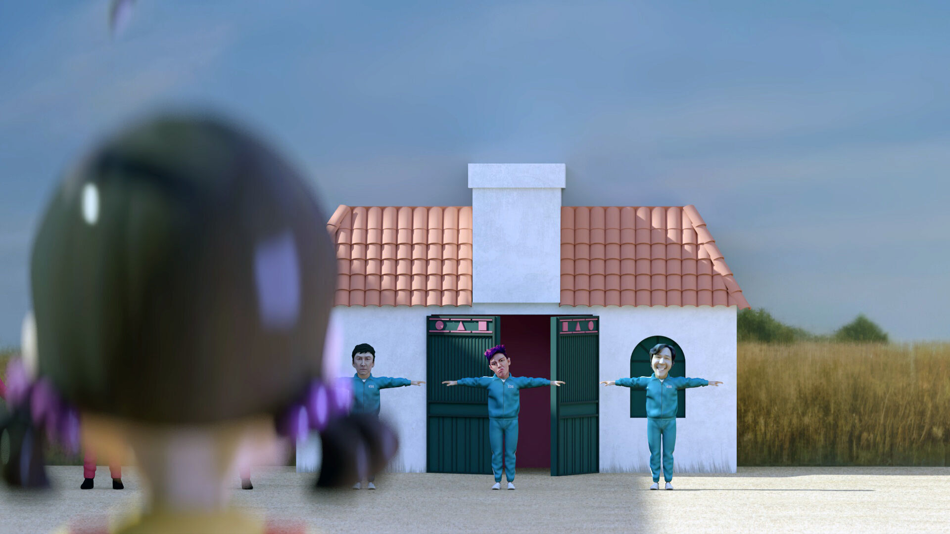 Squid Game - Red Light Green Light Doll Map with Characters Low-poly 3D model_18