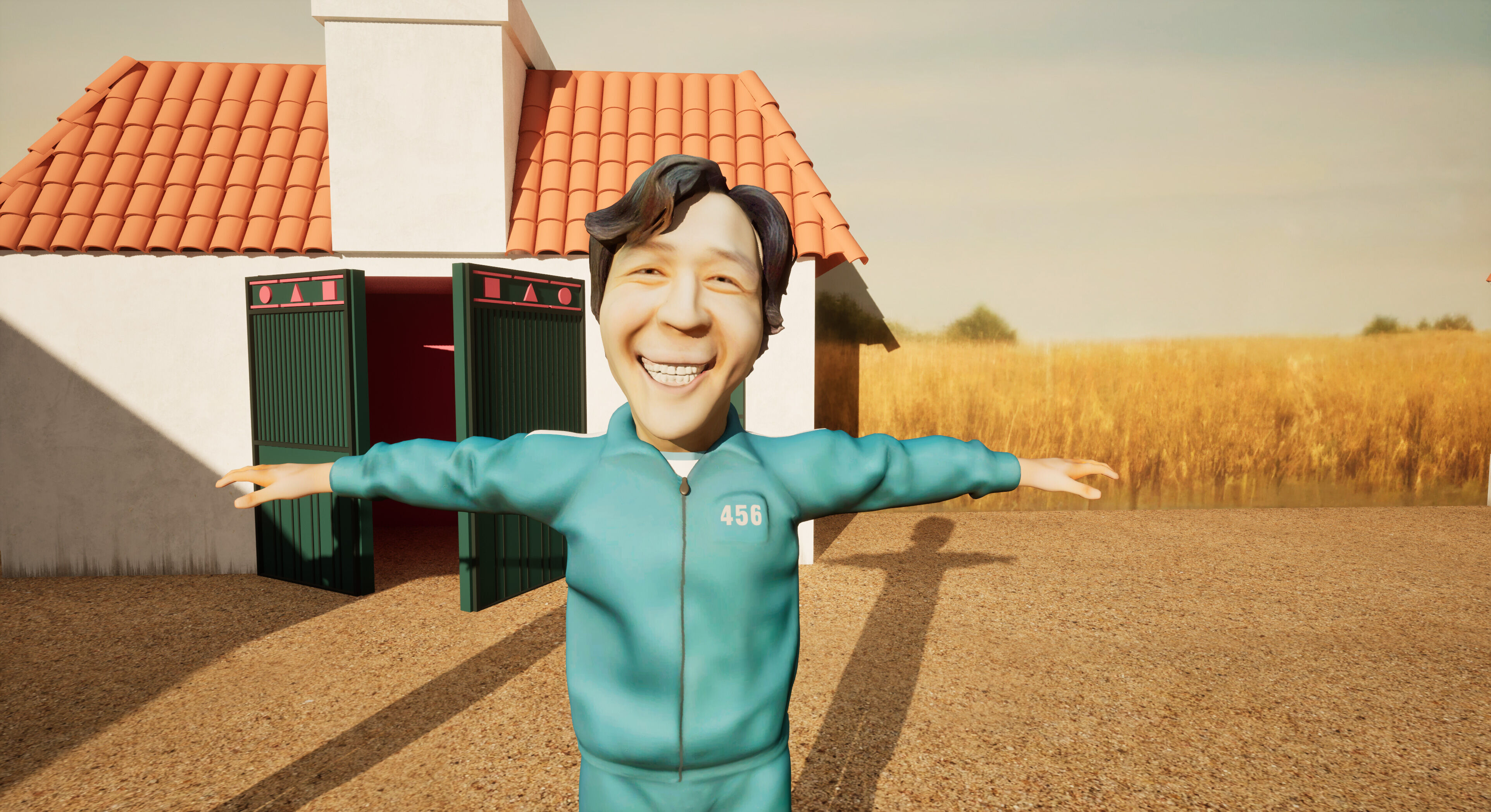 Squid Game - Red Light Green Light Doll Map with Characters Low-poly 3D model_26