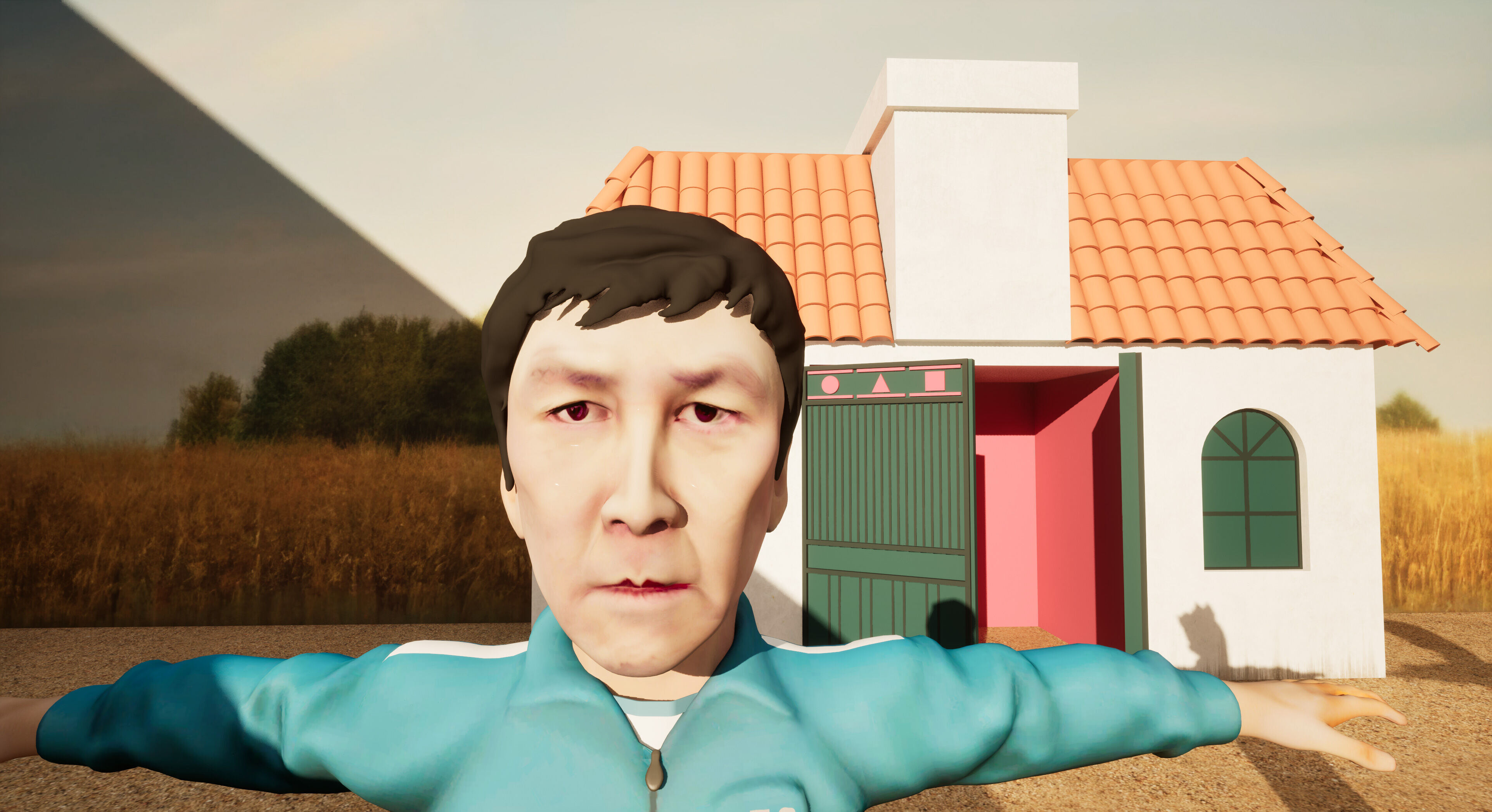 Squid Game - Red Light Green Light Doll Map with Characters Low-poly 3D model_21