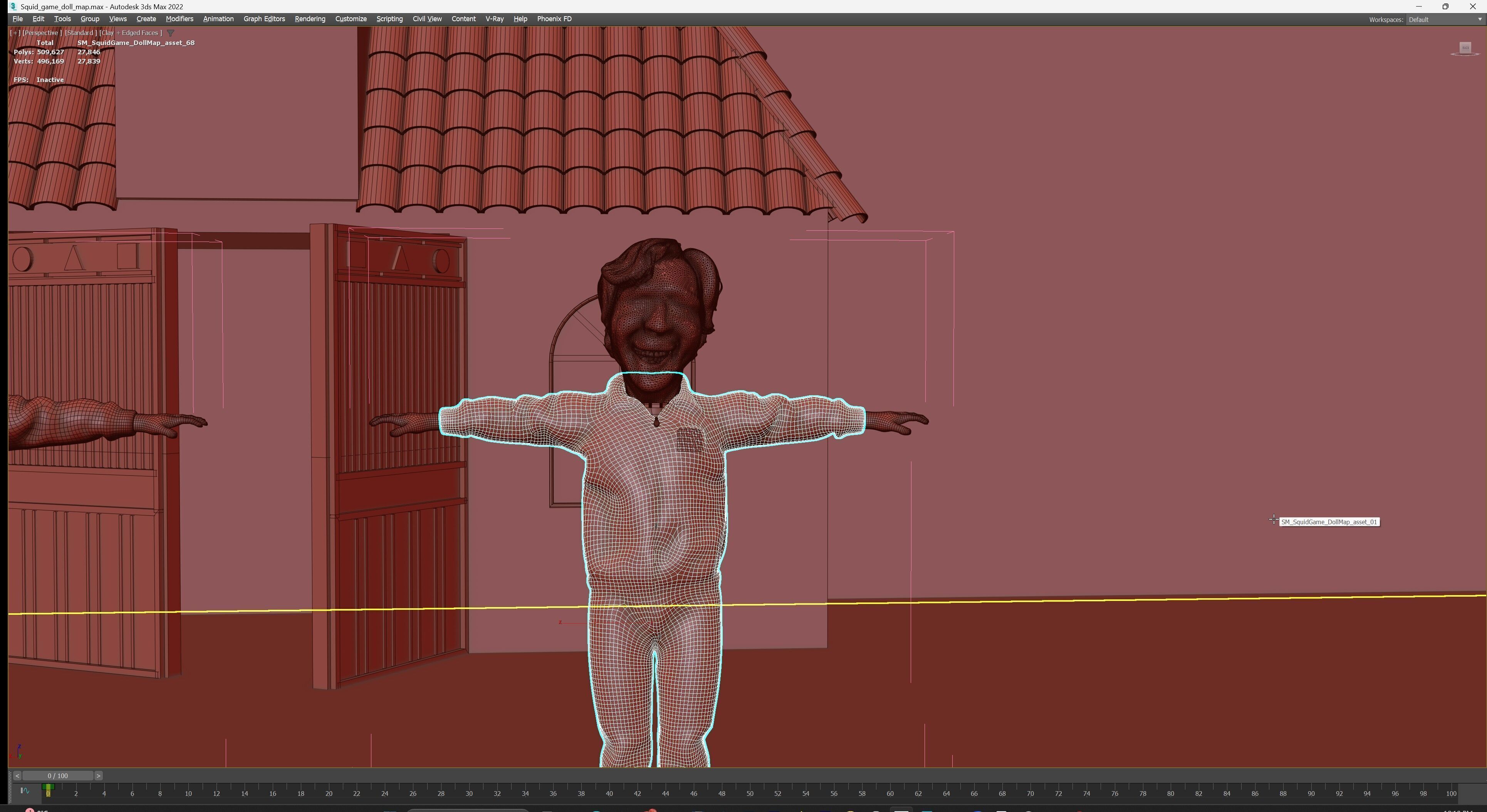 Squid Game - Red Light Green Light Doll Map with Characters Low-poly 3D model_38