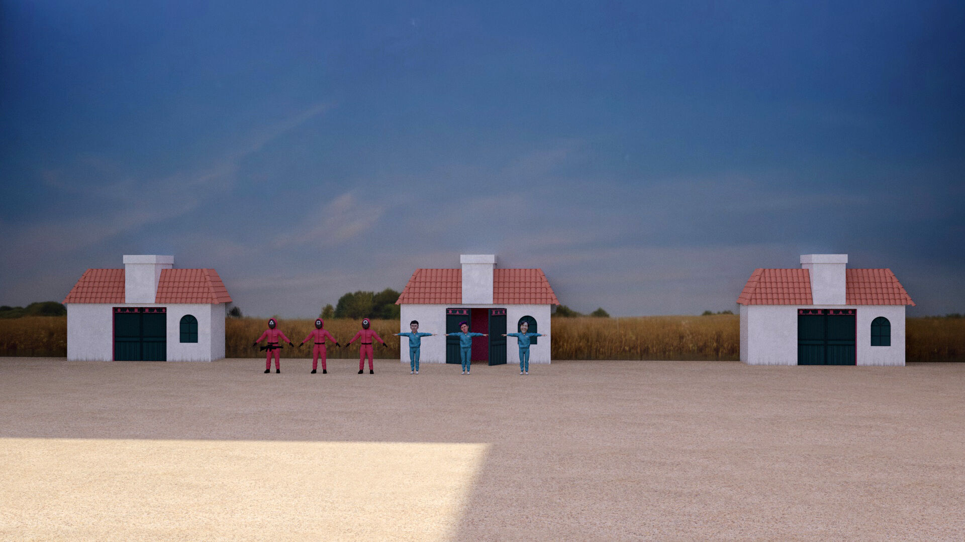 Squid Game - Red Light Green Light Doll Map with Characters Low-poly 3D model_13