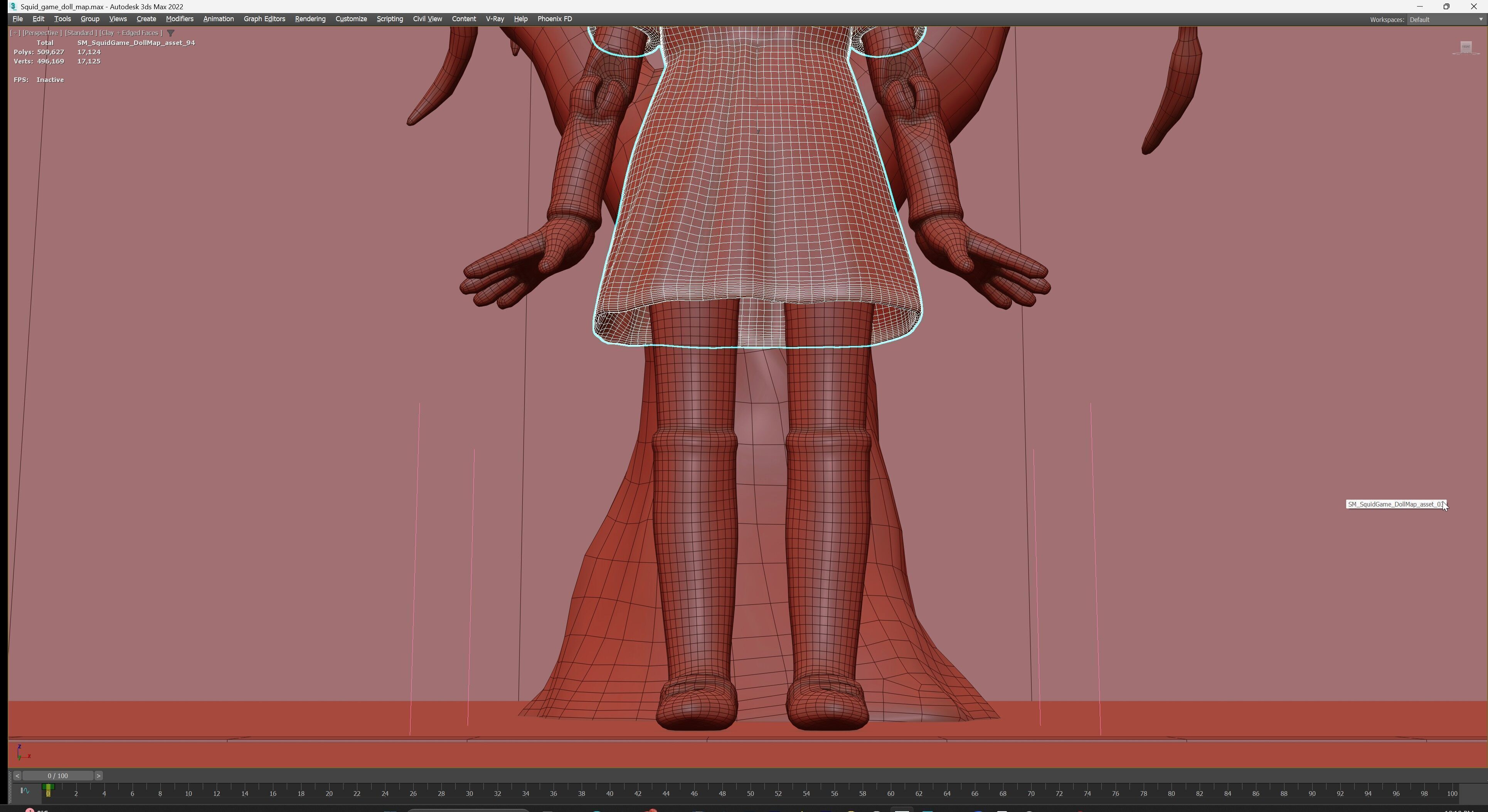 Squid Game - Red Light Green Light Doll Map with Characters Low-poly 3D model_36