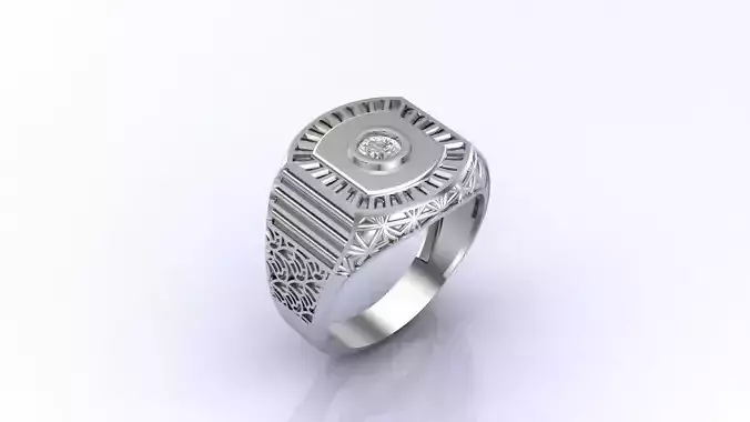 Print Ready STL 3DM  Gents Rings Diamond Men Ring 