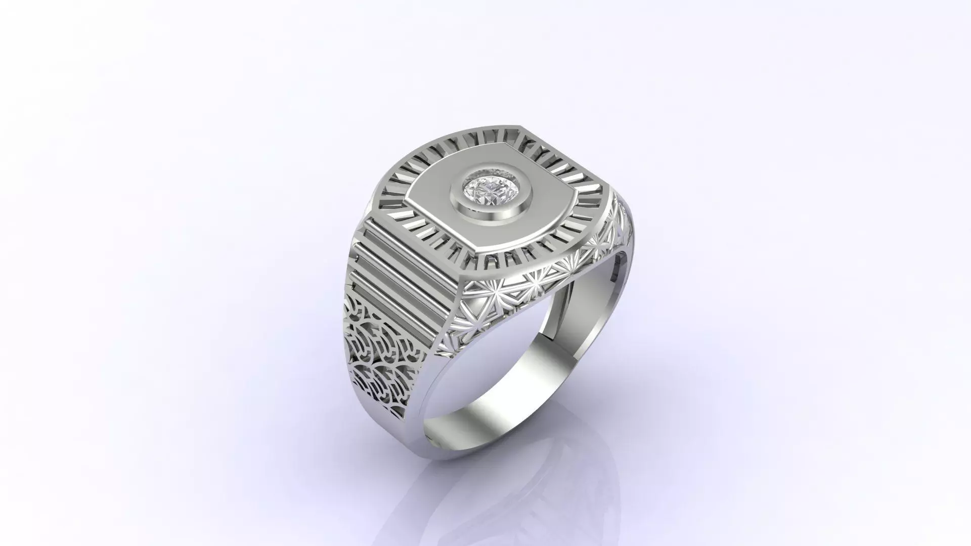 Print Ready STL 3DM Gents Rings Diamond Men Ring 3D print model