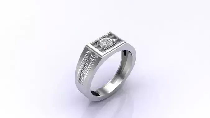 Print Ready STL 3DM  Gents Rings Diamond Men Ring 