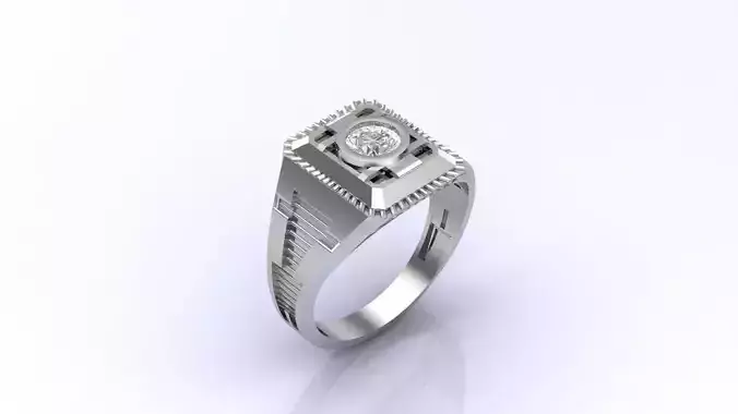 Print Ready STL 3DM  Gents Rings Diamond Men Ring 
