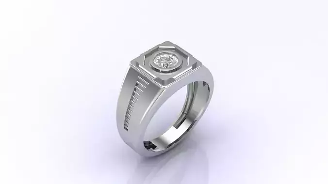 Print Ready STL 3DM  Gents Rings Diamond Men Ring 