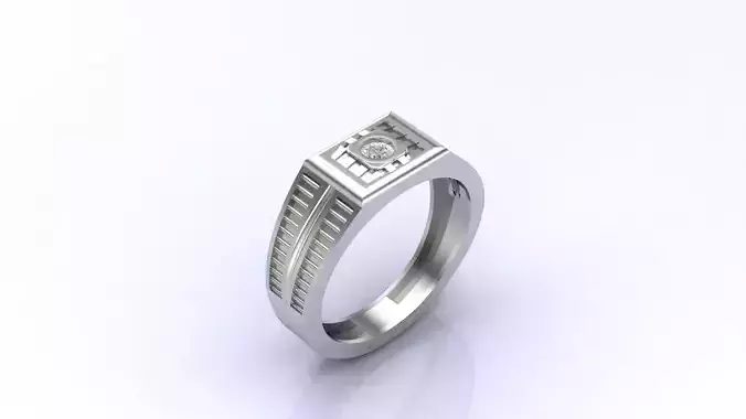 Print Ready STL 3DM  Gents Rings Diamond Men Ring 