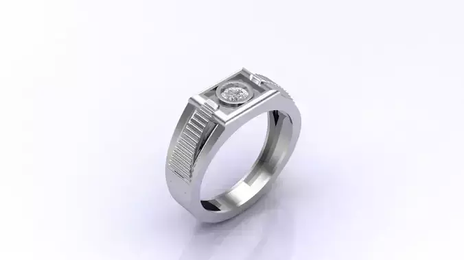 Print Ready STL 3DM  Gents Rings Diamond Men Ring 
