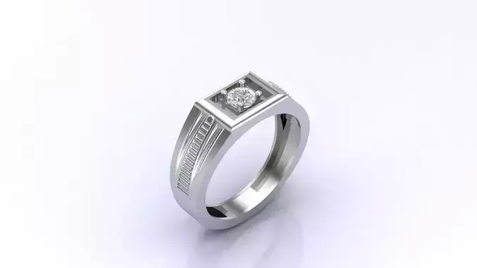 Print Ready STL 3DM  Gents Rings Diamond Men Ring 