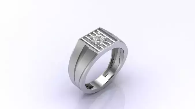 Print Ready STL 3DM  Gents Rings Diamond Men Ring 