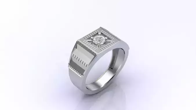Print Ready STL 3DM  Gents Rings Diamond Men Ring 