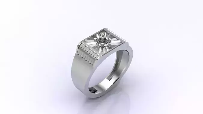 Print Ready STL 3DM  Gents Rings Diamond Men Ring 