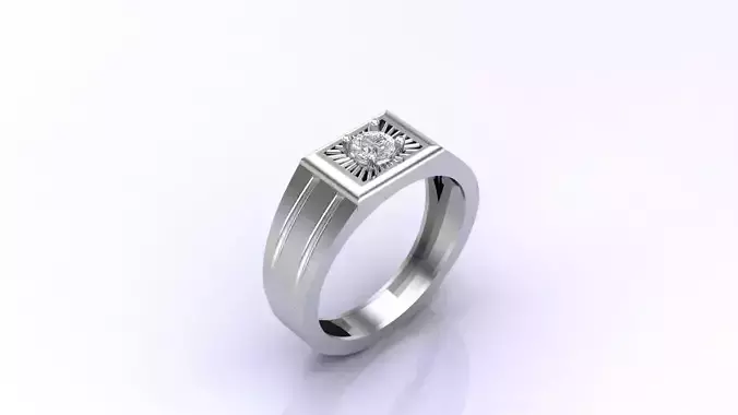 Print Ready STL 3DM  Gents Rings Diamond Men Ring 
