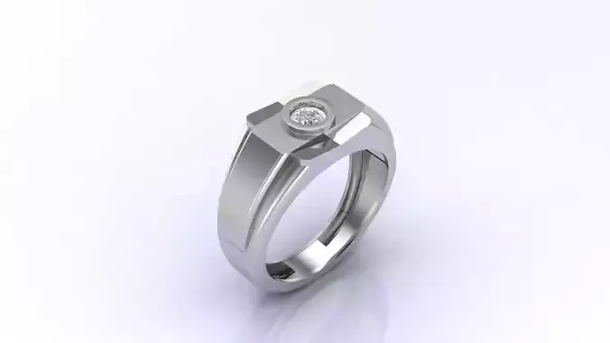 Print Ready STL 3DM  Gents Rings Diamond Men Ring 