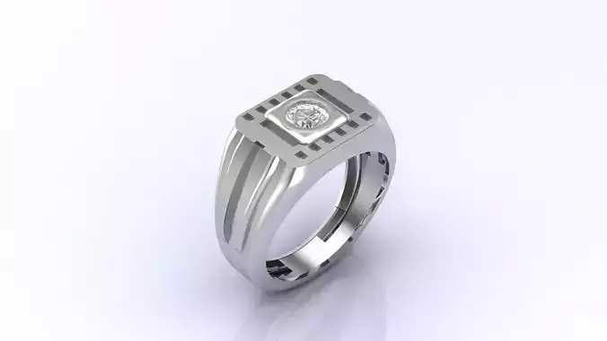 Print Ready STL 3DM  Gents Rings Diamond Men Ring 