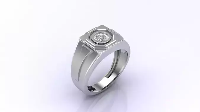 Print Ready STL 3DM  Gents Rings Diamond Men Ring 