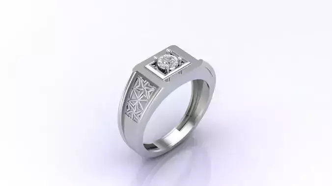 Print Ready STL 3DM  Gents Rings Diamond Men Ring 