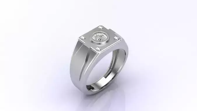Print Ready STL 3DM  Gents Rings Diamond Men Ring 