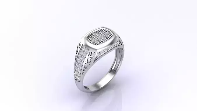Print Ready STL 3DM  Gents Rings Diamond Men Ring 