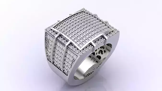 Print Ready STL 3DM  Gents Rings Diamond Men Ring 