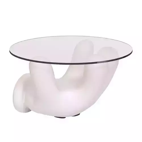 Gigantic Cartoon Mouse White Glove Coffee Table