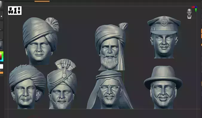 Realistic Male Heads 