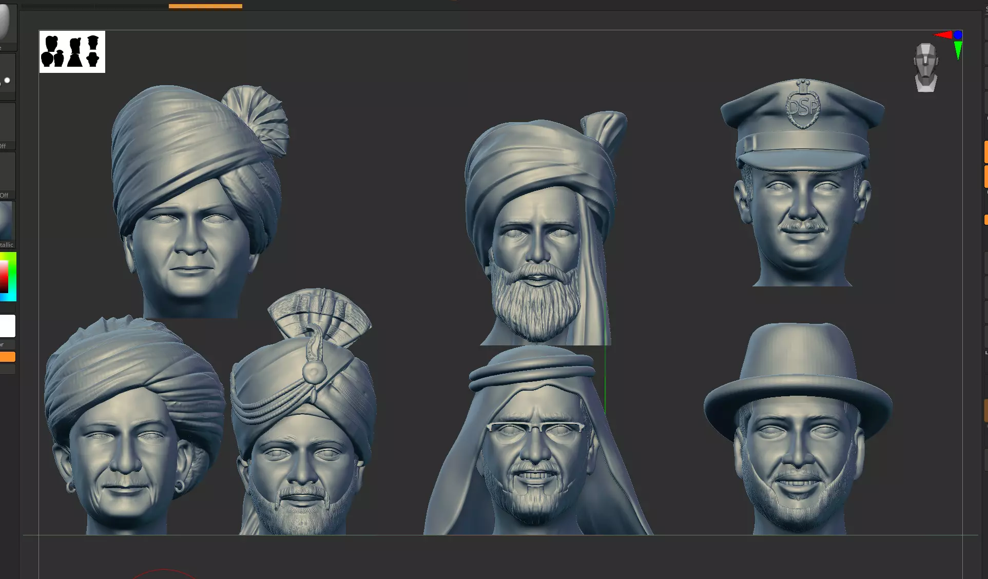 Realistic Male Heads  3D print model_0