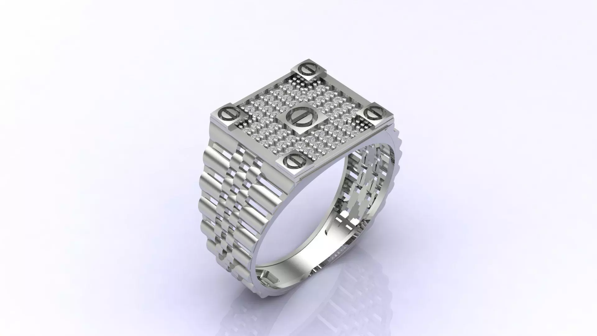 Print Ready STL 3DM Gents Rings Diamond Men Ring 3D print model_0