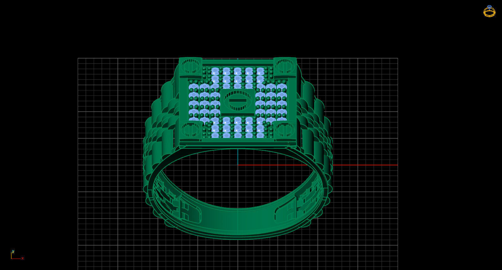 Print Ready STL 3DM Gents Rings Diamond Men Ring 3D print model_3