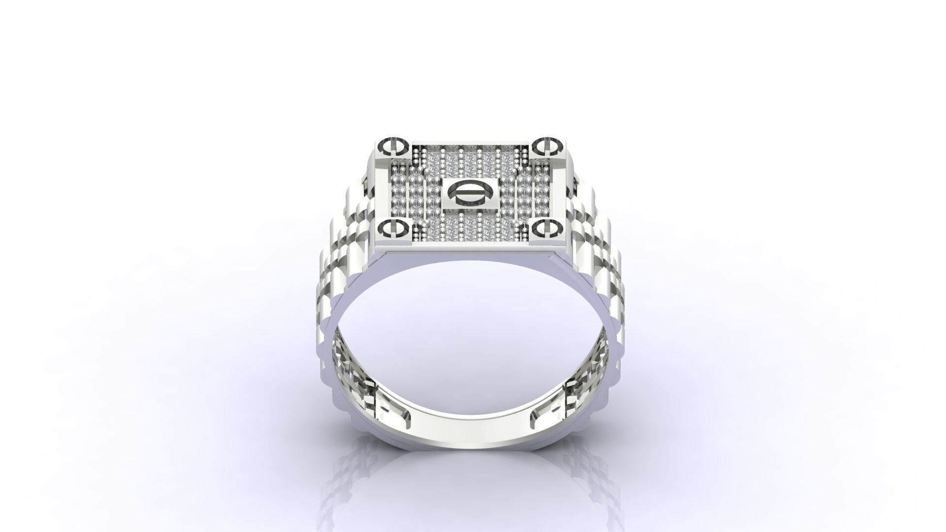 Print Ready STL 3DM Gents Rings Diamond Men Ring 3D print model_1