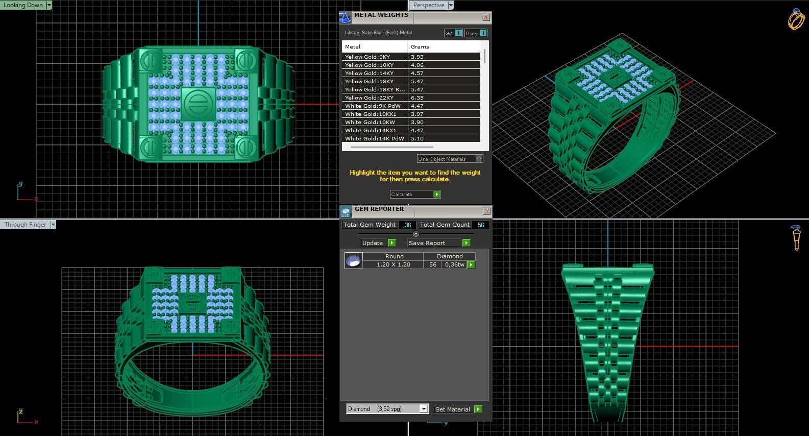 Print Ready STL 3DM Gents Rings Diamond Men Ring 3D print model_6