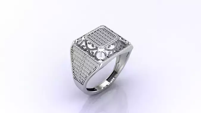Print Ready STL 3DM  Gents Rings Diamond Men Ring 