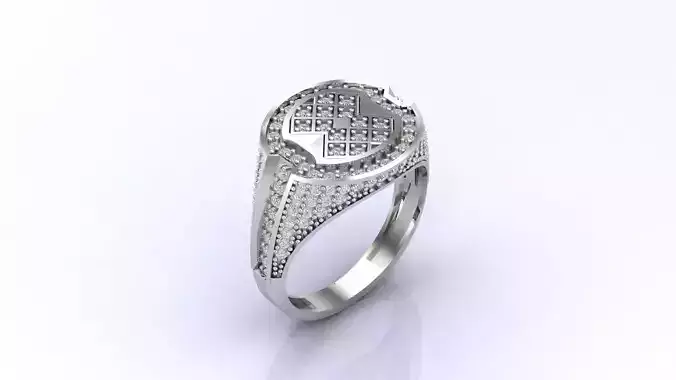 Print Ready STL 3DM  Gents Rings Diamond Men Ring 
