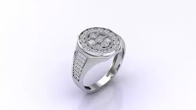 Print Ready STL 3DM  Gents Rings Diamond Men Ring 
