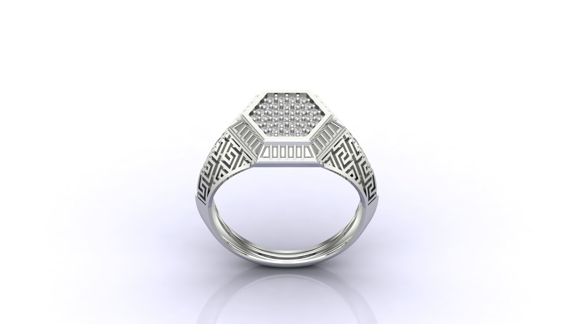 Print Ready STL 3DM Gents Rings Diamond Men Ring 3D print model_1