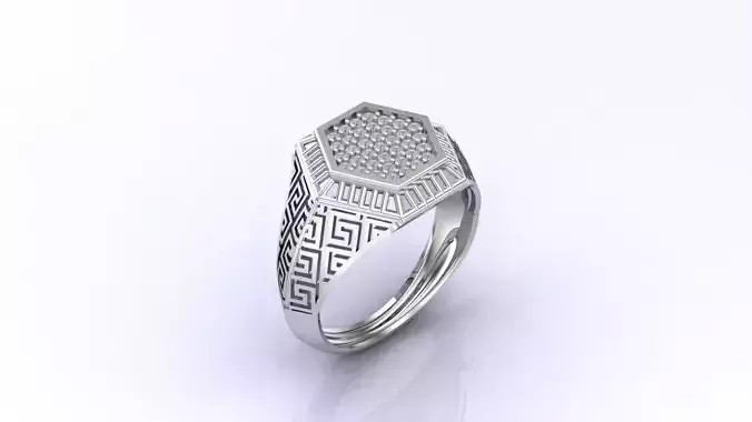 Print Ready STL 3DM  Gents Rings Diamond Men Ring 