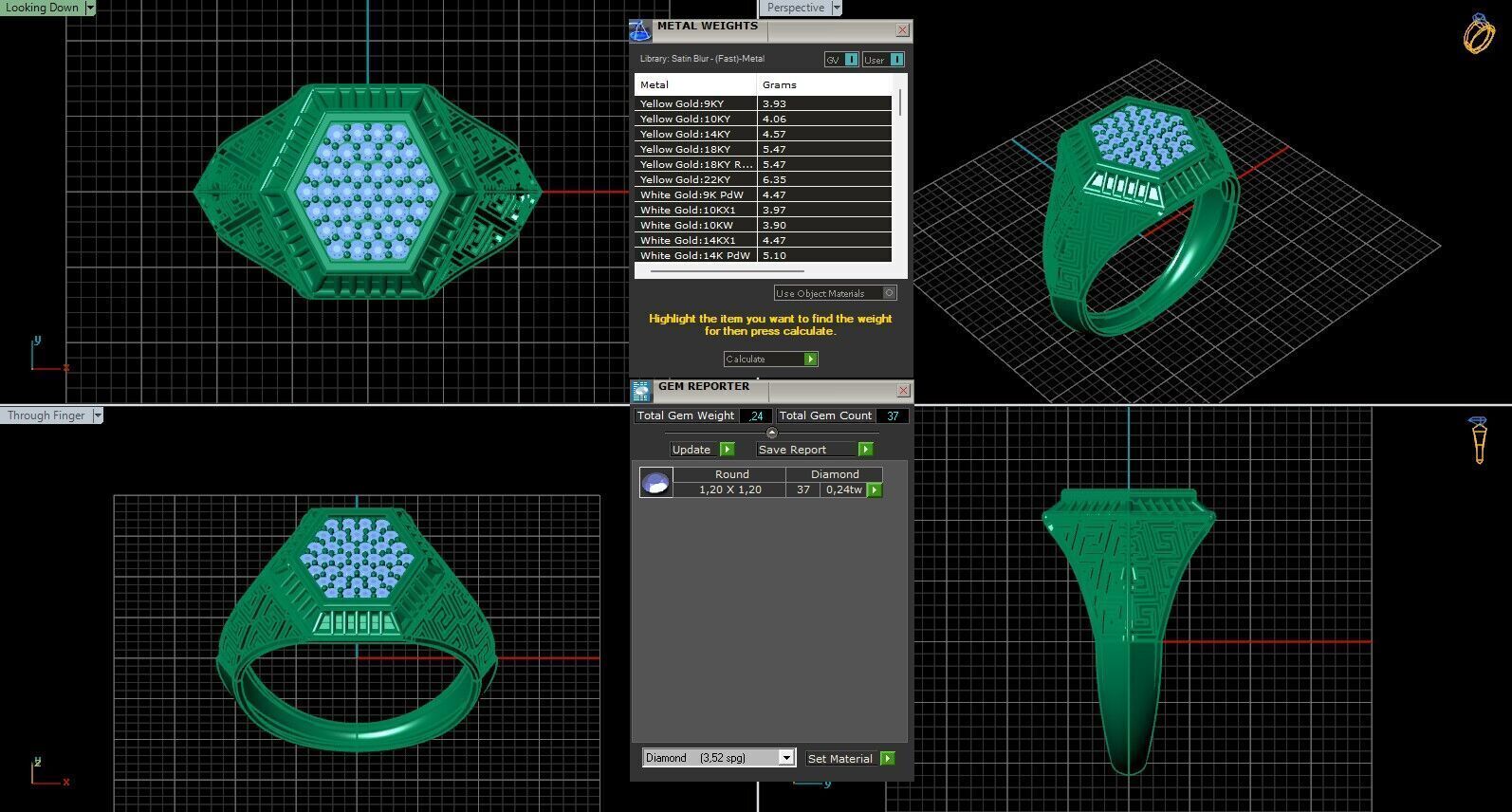 Print Ready STL 3DM Gents Rings Diamond Men Ring 3D print model_6