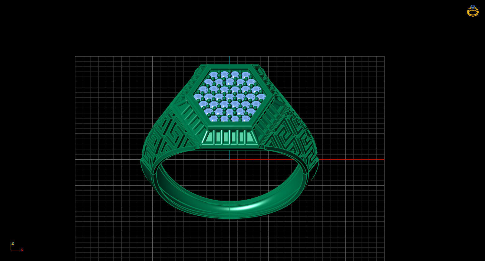 Print Ready STL 3DM Gents Rings Diamond Men Ring 3D print model_3