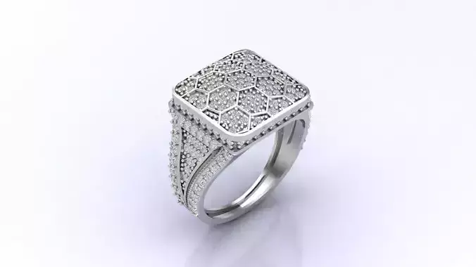 Print Ready STL 3DM  Gents Rings Diamond Men Ring 