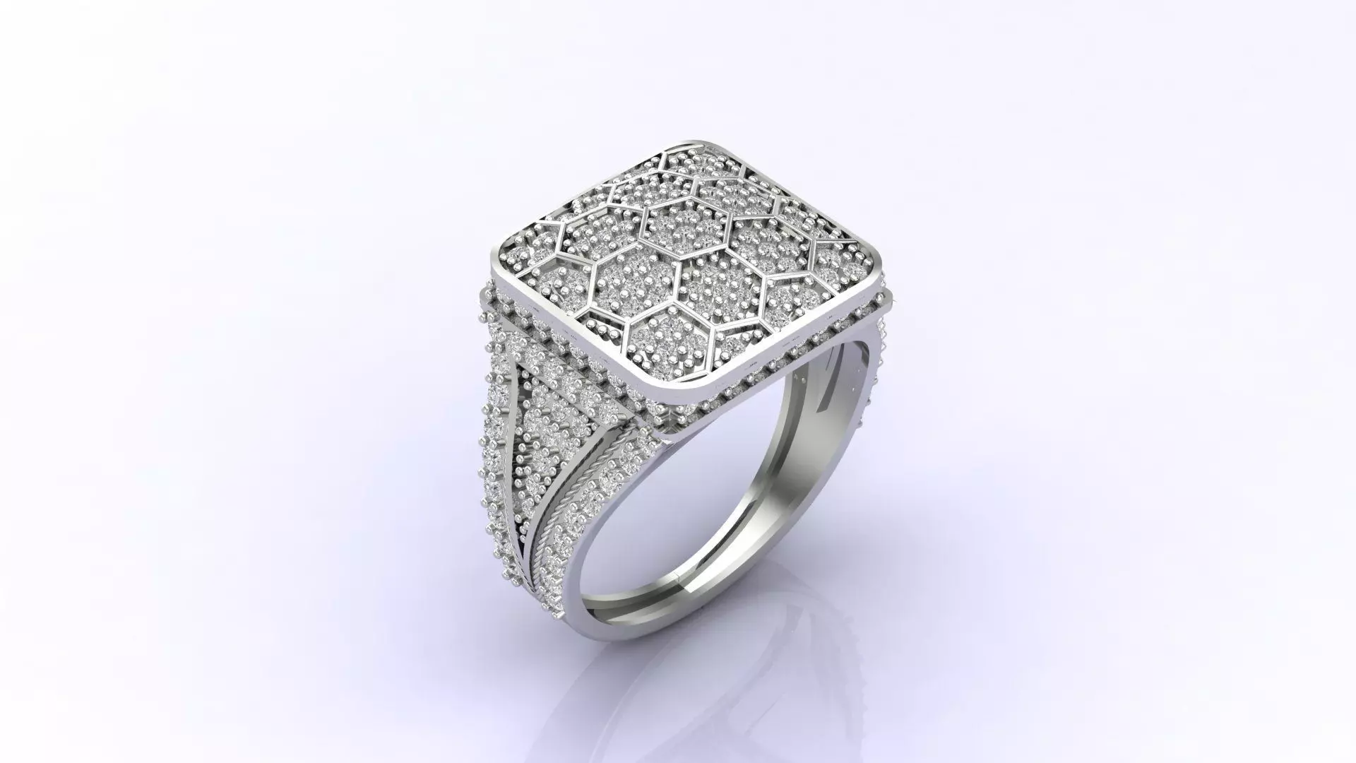 Print Ready STL 3DM  Gents Rings Diamond Men Ring  3D print model_0