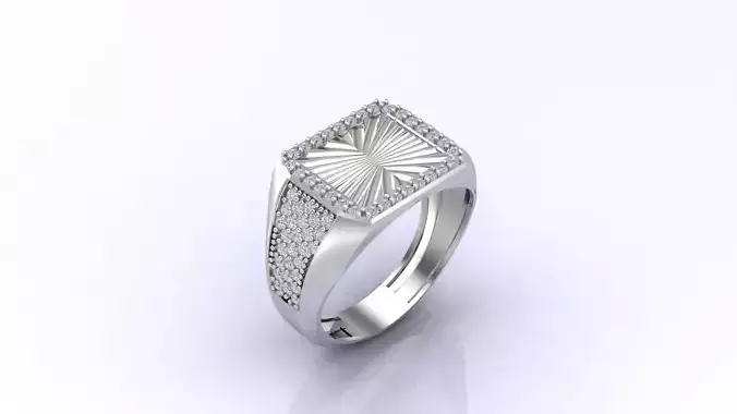 Print Ready STL 3DM  Gents Rings Diamond Men Ring 