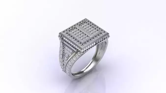 Print Ready STL 3DM  Gents Rings Diamond Men Ring 