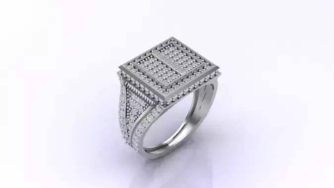 Print Ready STL 3DM  Gents Rings Diamond Men Ring 