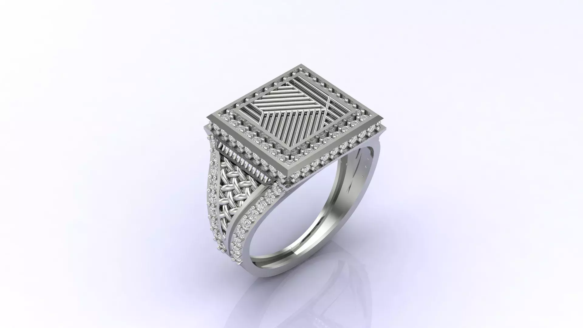 Print Ready STL 3DM  Gents Rings Diamond Men Ring  3D print model_0
