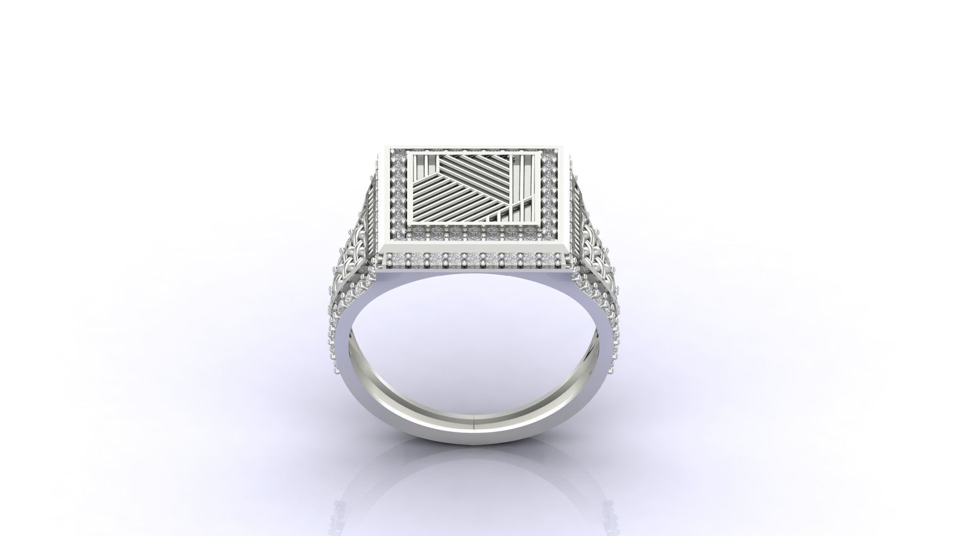 Print Ready STL 3DM  Gents Rings Diamond Men Ring  3D print model_1