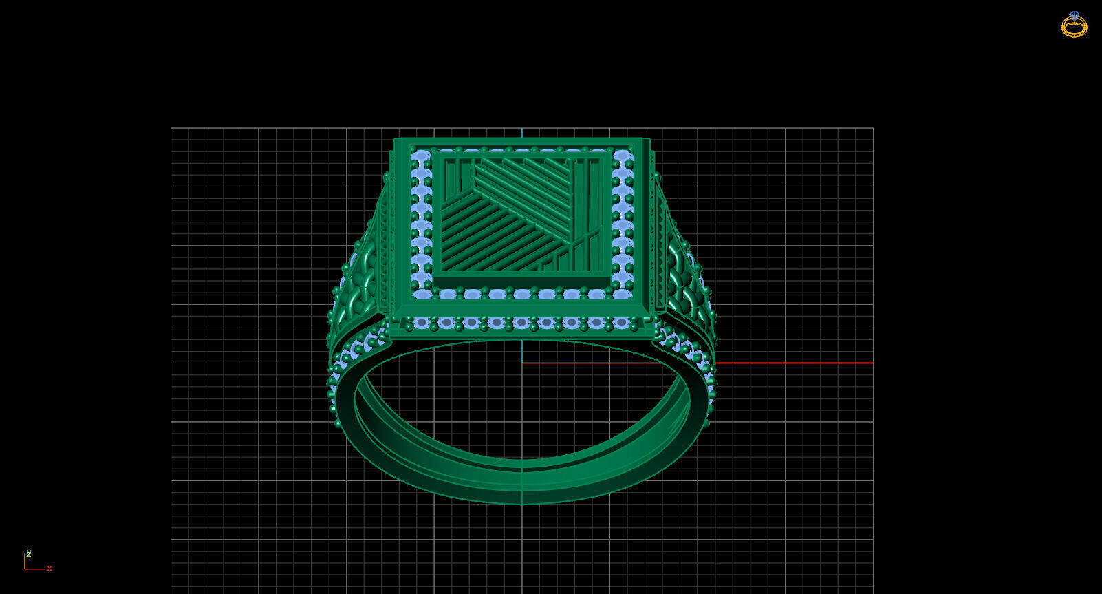 Print Ready STL 3DM  Gents Rings Diamond Men Ring  3D print model_3