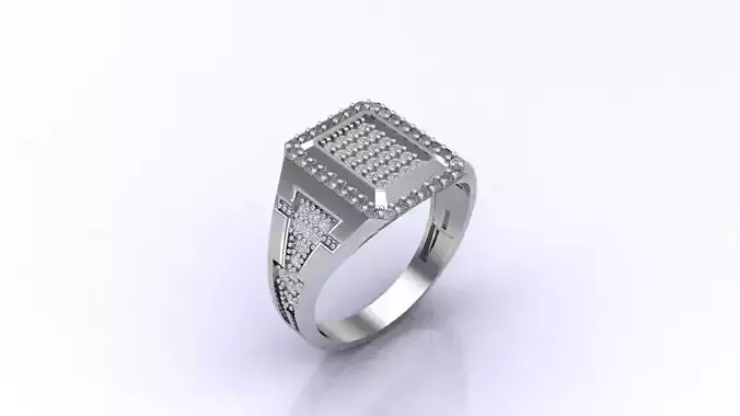 Print Ready STL 3DM  Gents Rings Diamond Men Ring 