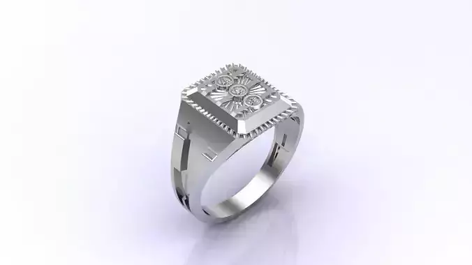 Print Ready STL 3DM  Gents Rings Diamond Men Ring 